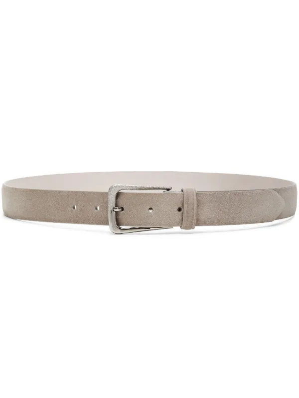Brunello Cucinelli Leather Belt in Grey