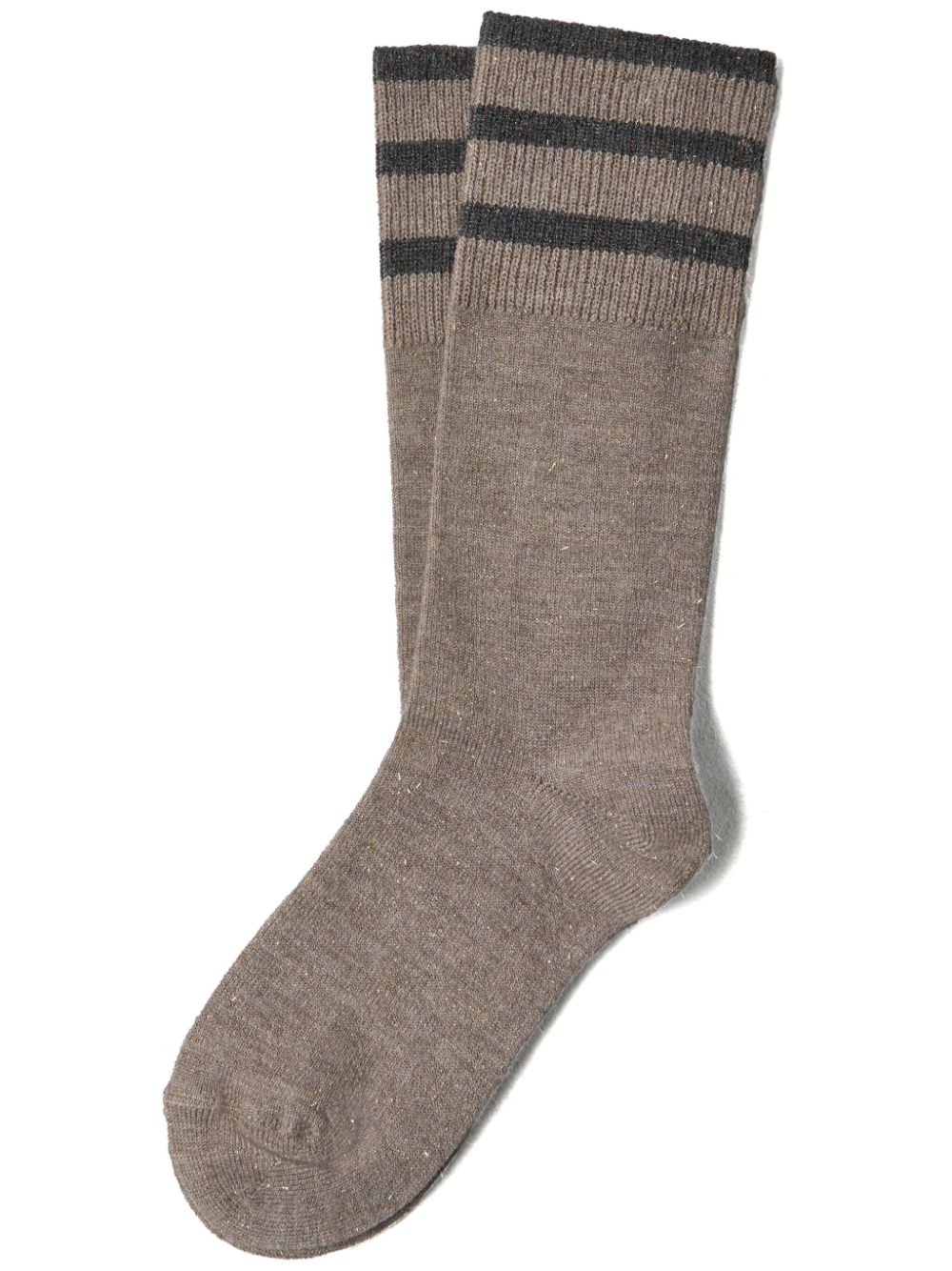 Brunello Cucinelli stripe-detailing socks - Brown