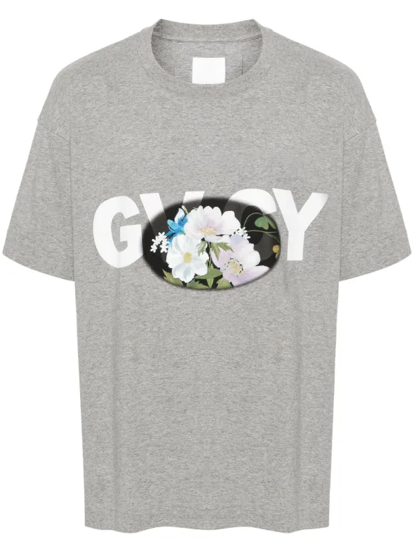 Givenchy Mélange Cotton T-shirt in Grey