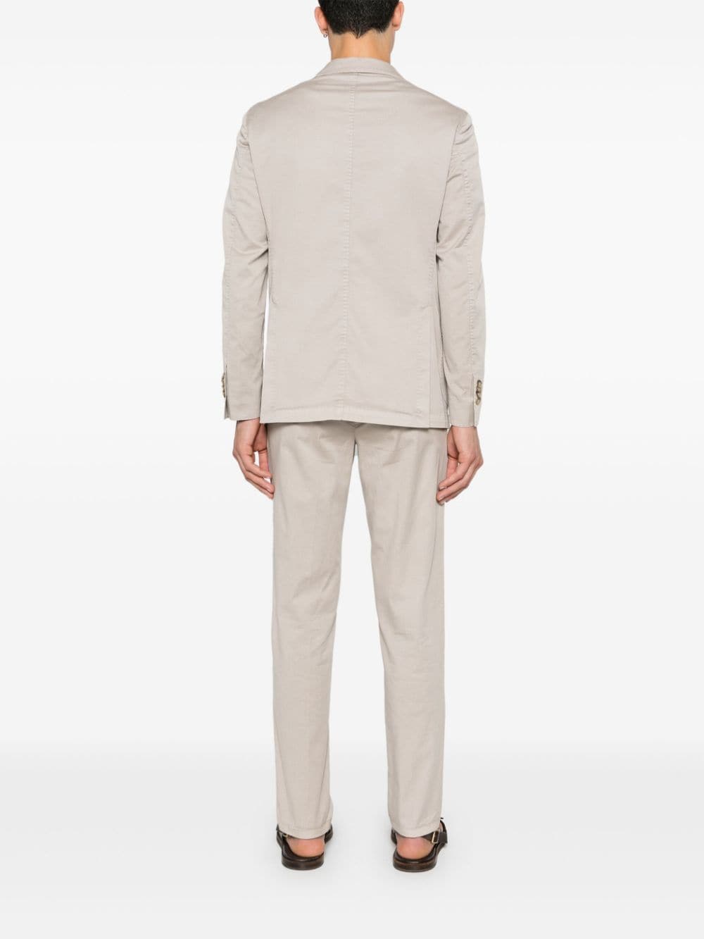 Shop Luigi Bianchi Mantova Cotton Suit In Neutrals