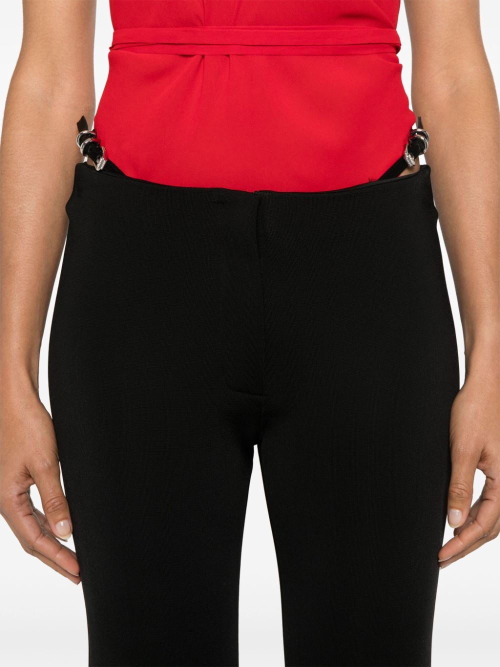 GIVENCHY VOYOU BELTED FLARED TROUSERS 