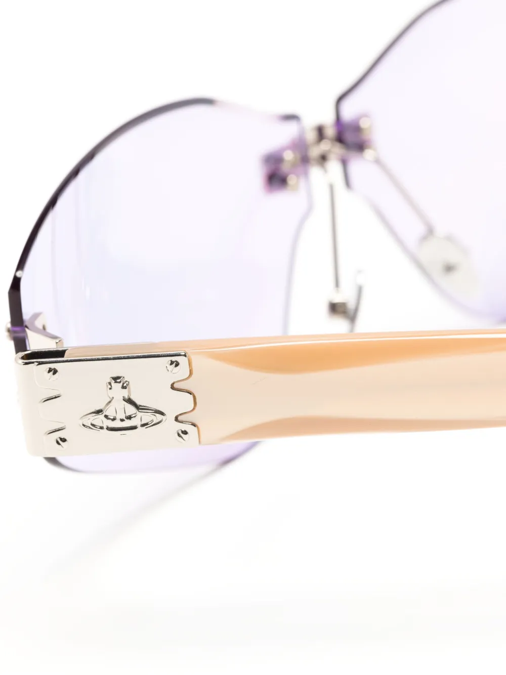 Shop Vivienne Westwood Jordan Rimless Angular-frame Sunglasses In Neutrals