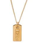 Christian Dior Pre-Owned gold plated logo plate necklace