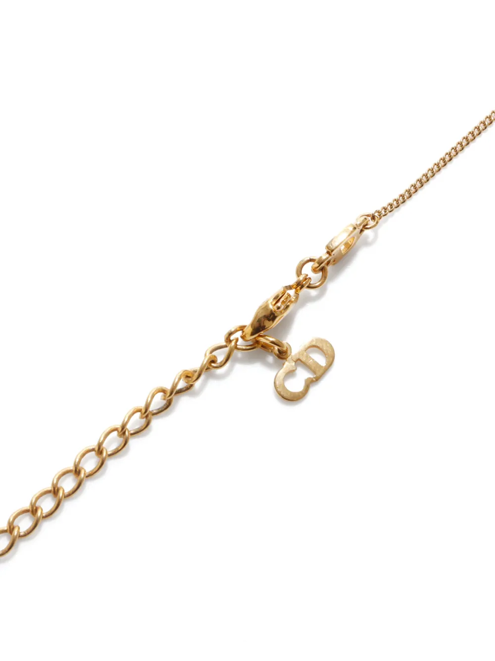 Image 3 of Christian Dior Pre-Owned Collana placcata oro con placca logo