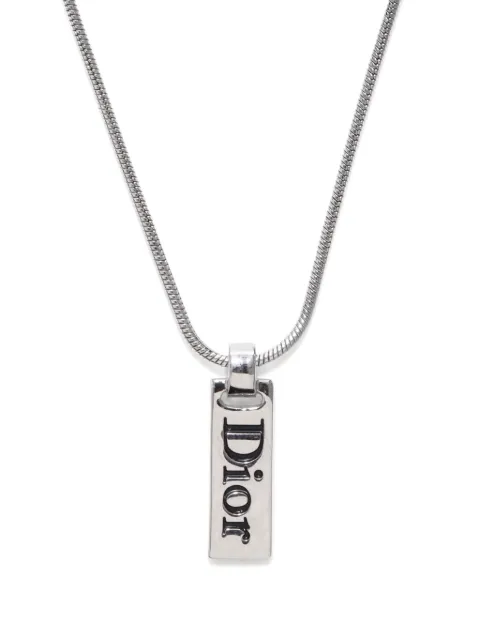 Christian Dior Pre-Owned silverpläterat halsband med logotyp
