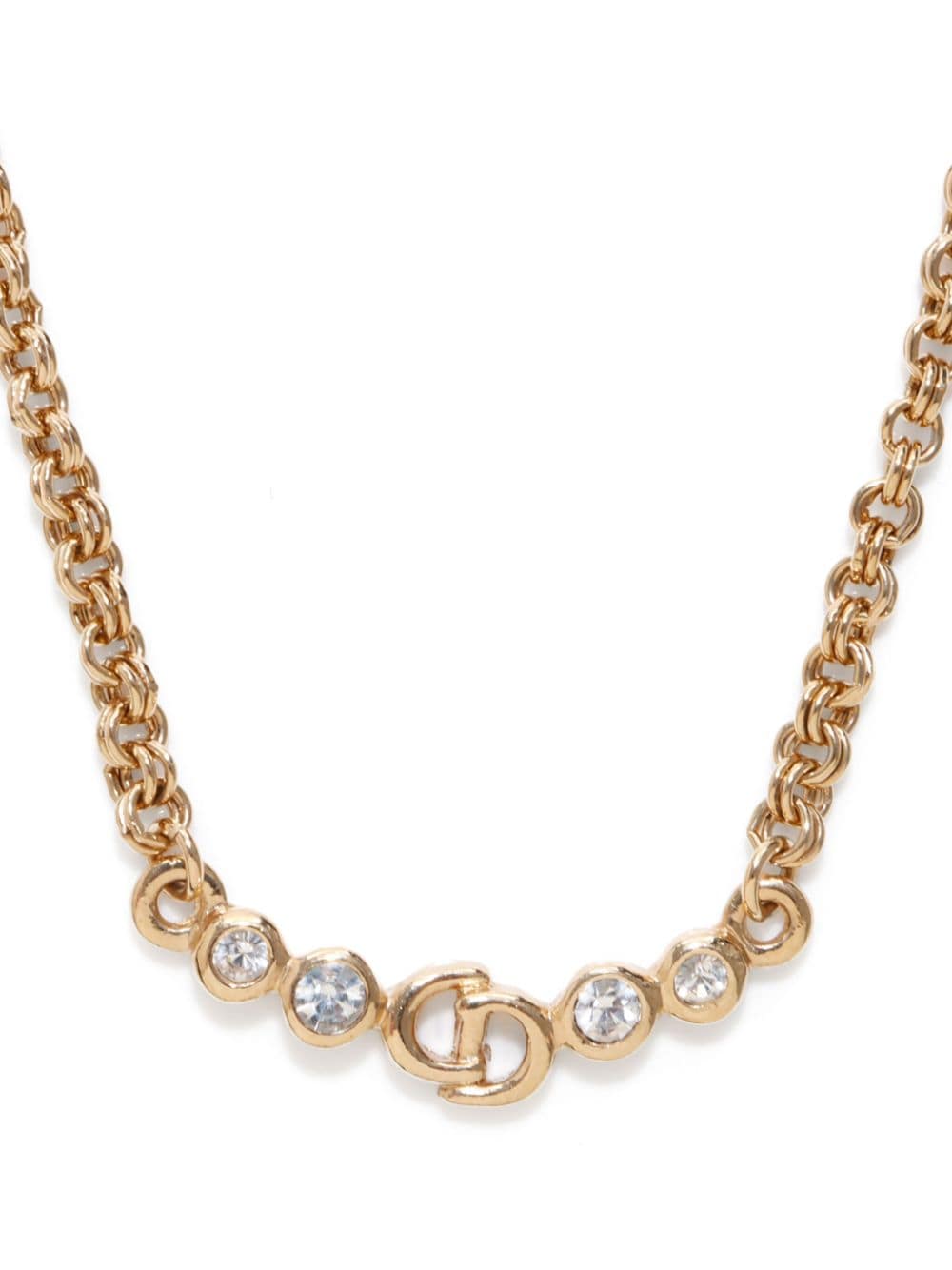 gold plated CD rhinestone necklace