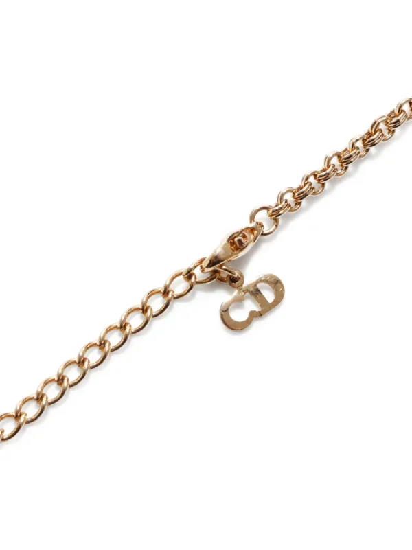 Christian Dior Pre-Owned Gold Plated CD Rhinestone Necklace Gold  FARFETCH PH