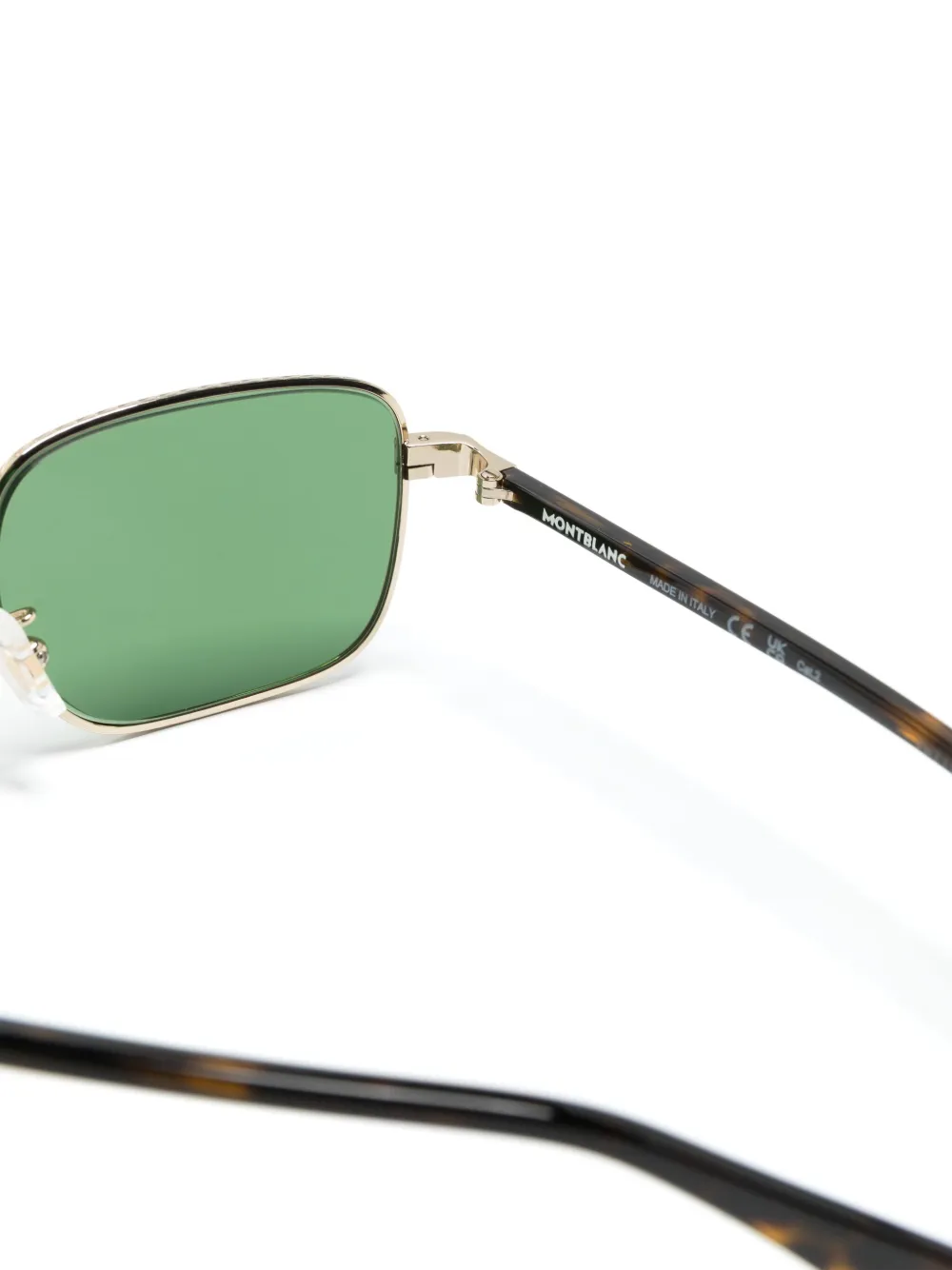 Shop Montblanc Rectangle-frame Sunglasses In Gold