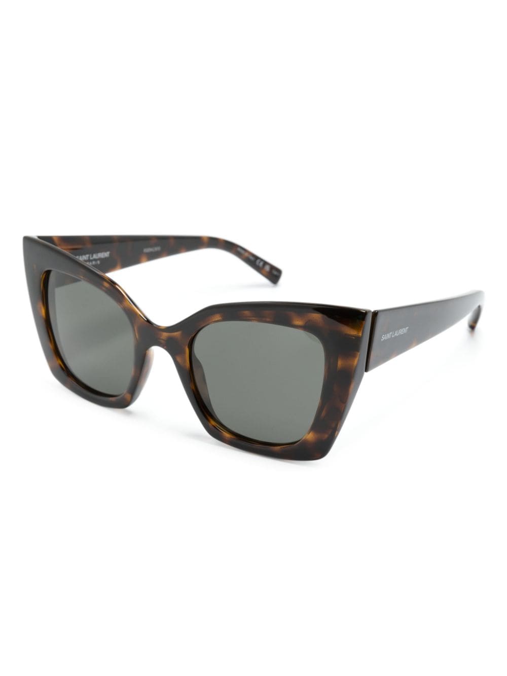 Shop Saint Laurent Butterfly-frame Sunglasses In Brown