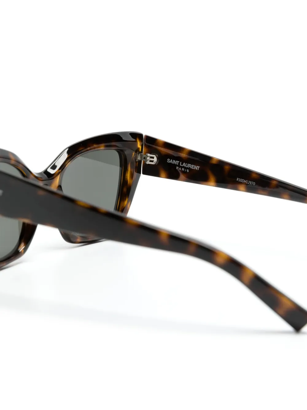 Shop Saint Laurent Butterfly-frame Sunglasses In Brown