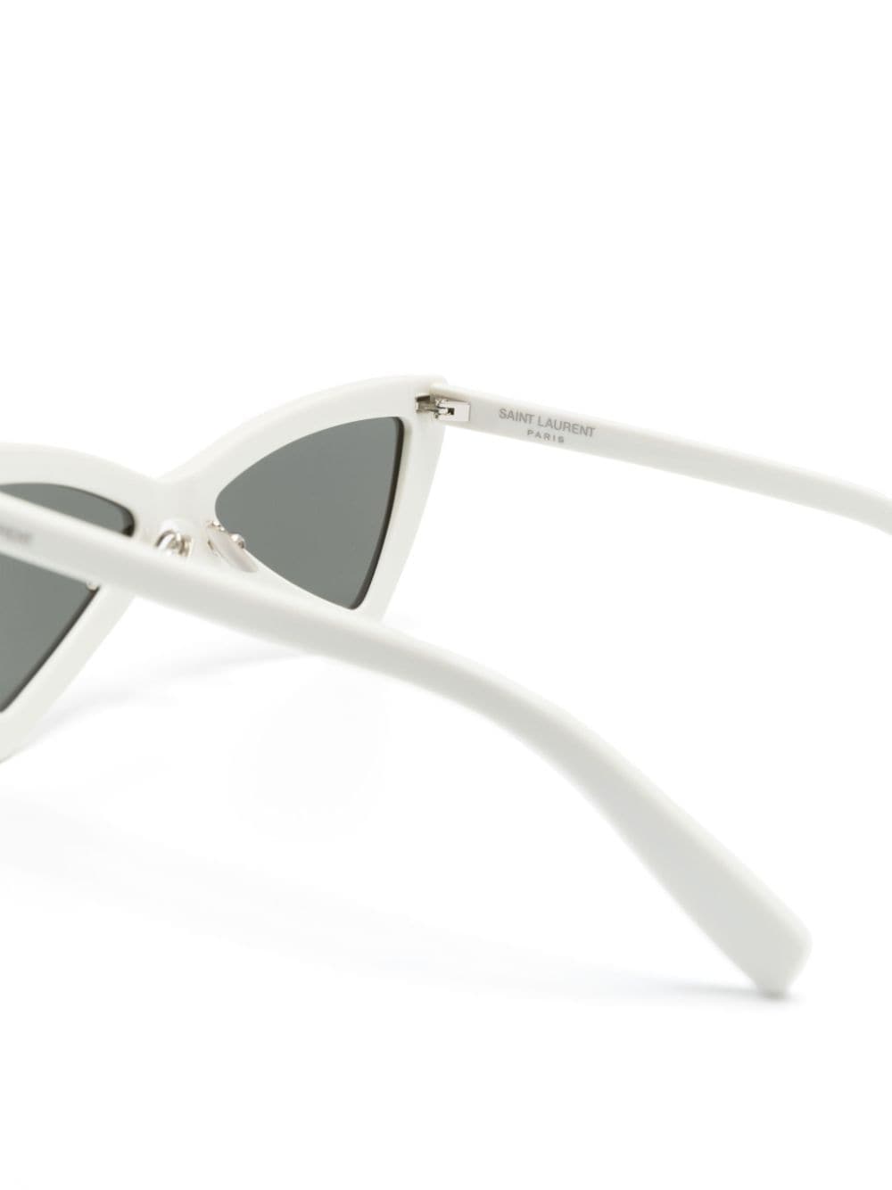 Shop Saint Laurent Geometric-frame Sunglasses In White