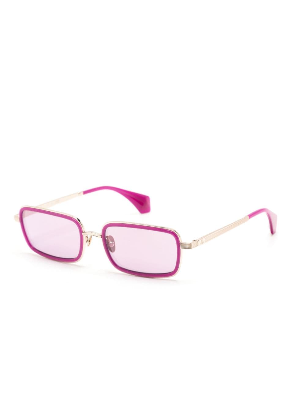 Shop Vivienne Westwood Engraved-logo Rectangle-frame Sunglasses In Purple