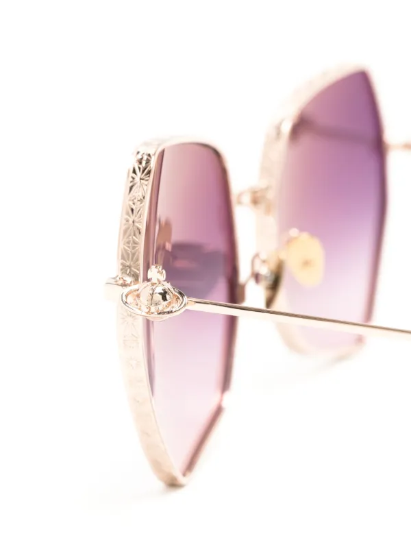 Vivienne Westwood Hardware Orb hexagonal-frame Sunglasses | Gold 