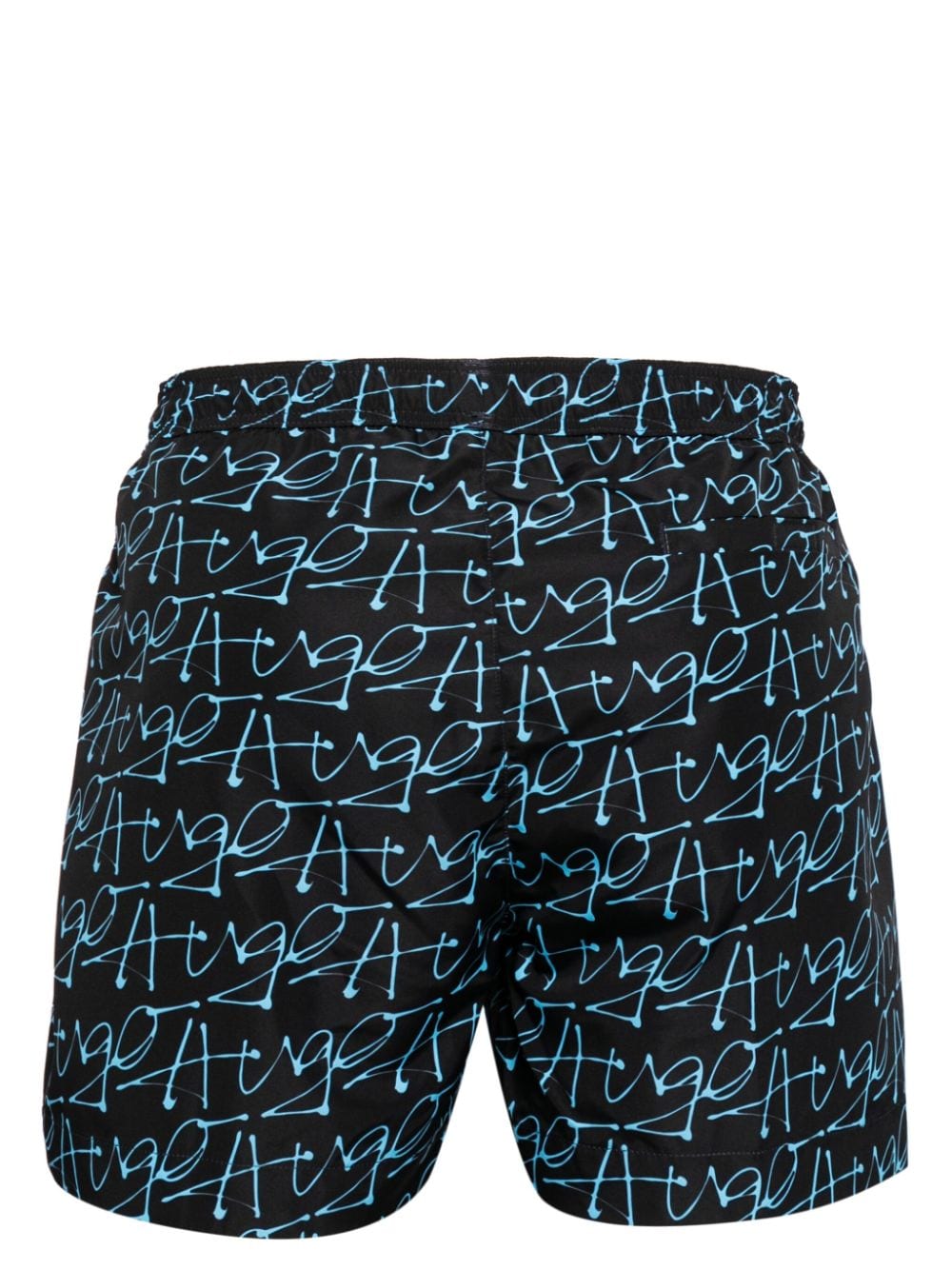 HUGO Shorts met trekkoordtaille en logoprint Zwart