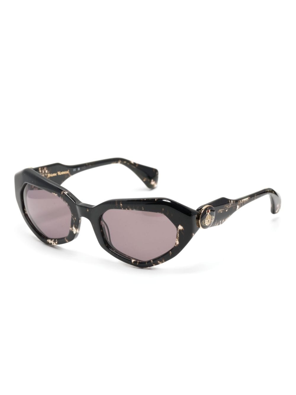 Vivienne Westwood logo-plaque angular-frame sunglasses - Zwart