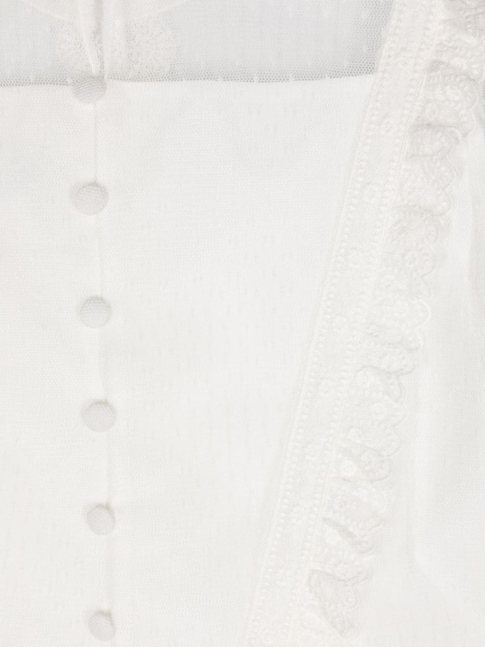 Shop Amaya Lace-trim Mesh Blouse In White