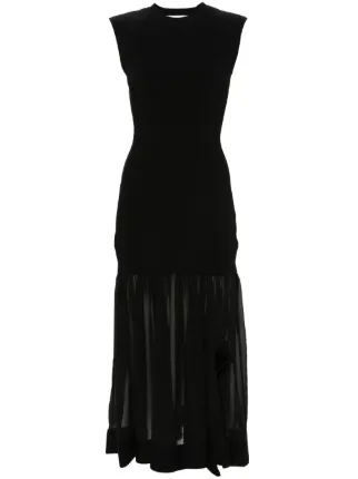 3.1 phillip lim knit dress ribbed-knit Midi | Black retro patterns