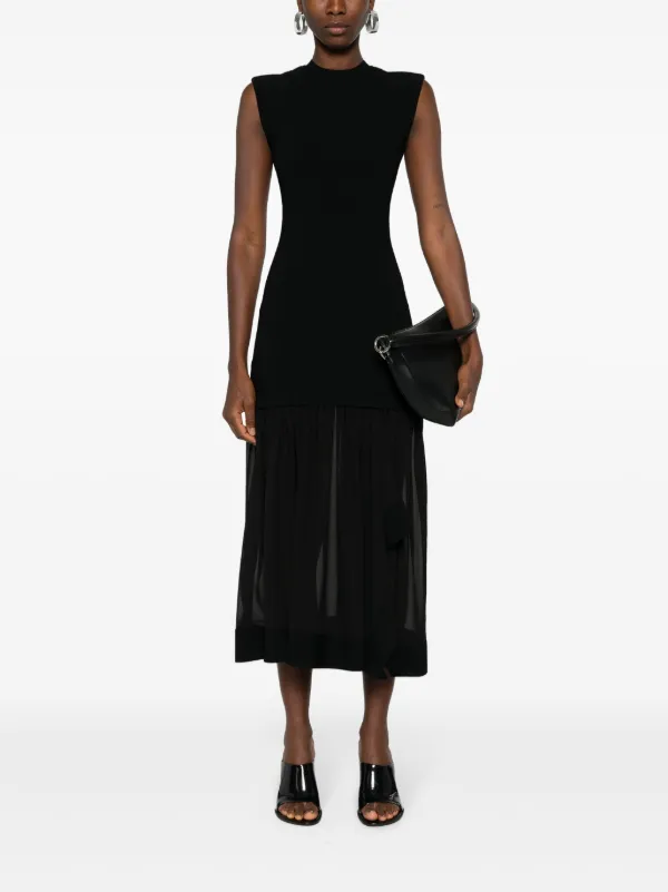 3.1 phillip lim knit dress Black French Tuck Knit Dress with Lace Trim