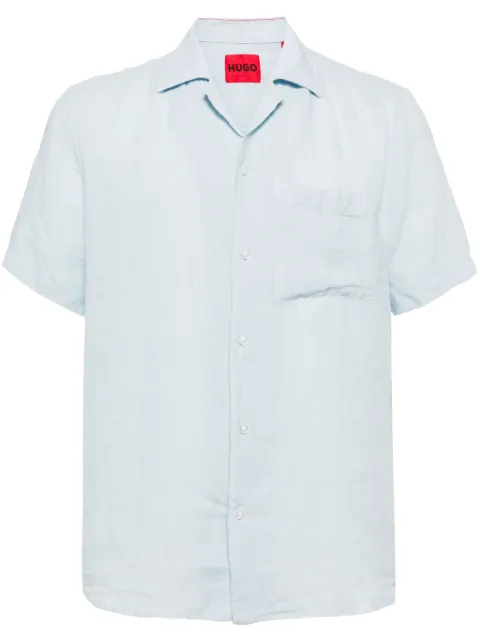 HUGO short-sleeved recycled linen shirt