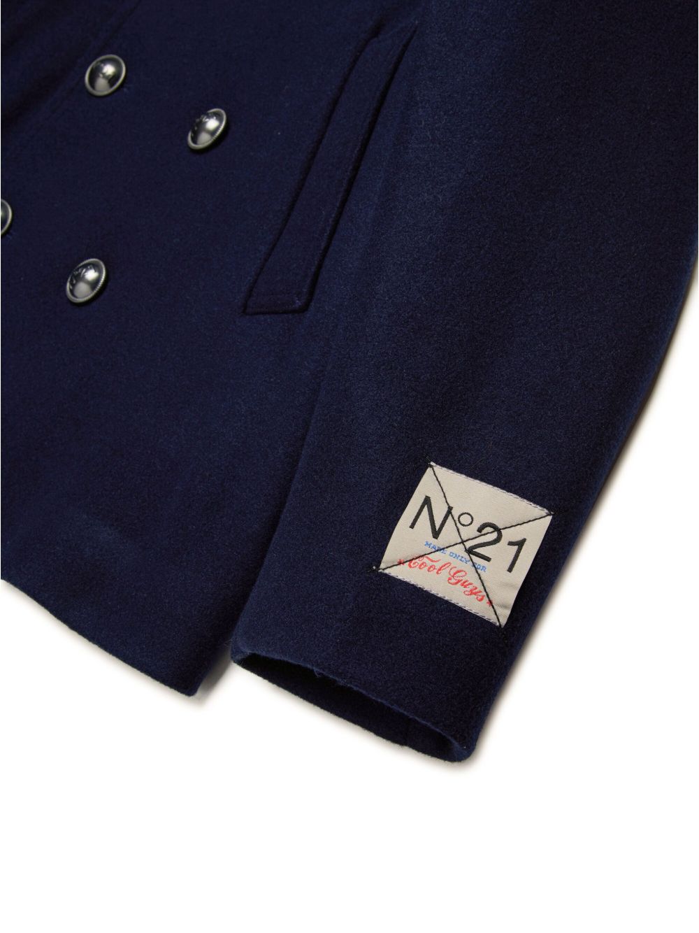 N°21 LOGO-APPLIQUÉ DOUBLE-BREASTED COAT