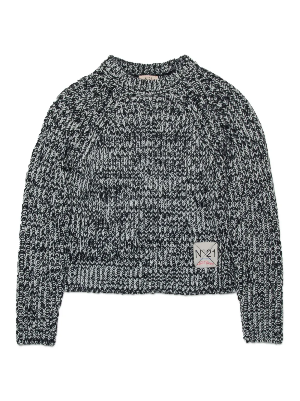 Nº21 Kids Suéter com patch de logo | Preto | Image 1