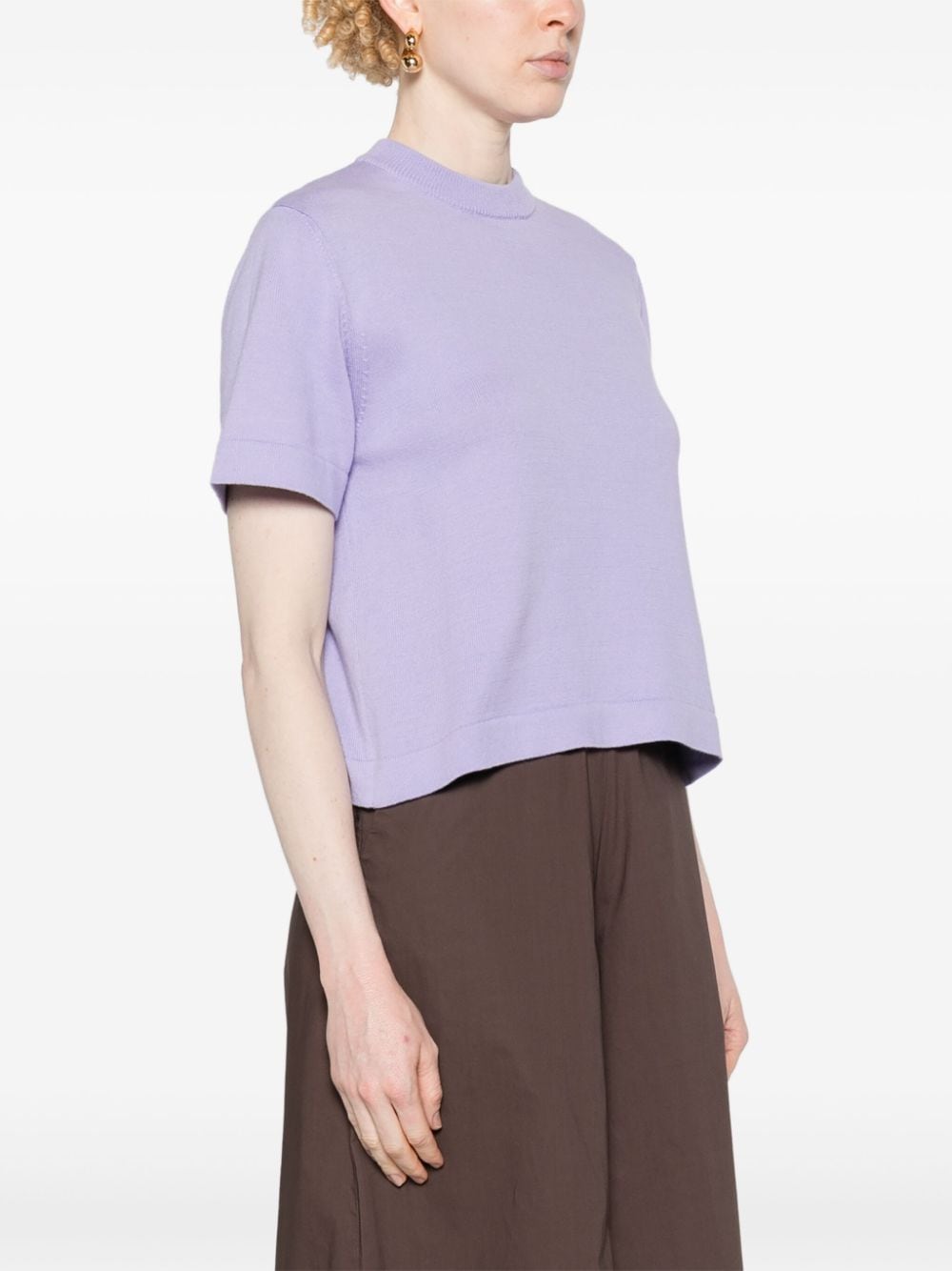 Shop Cordera Fine-knit Cotton T-shirt In Purple
