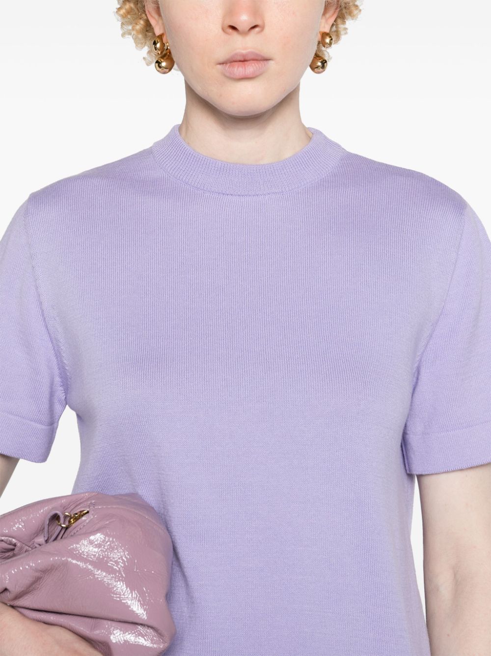 Shop Cordera Fine-knit Cotton T-shirt In Purple