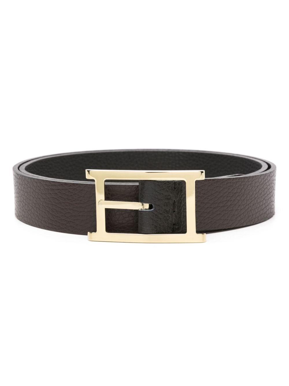 Orciani Reversible Leather Belt In Black