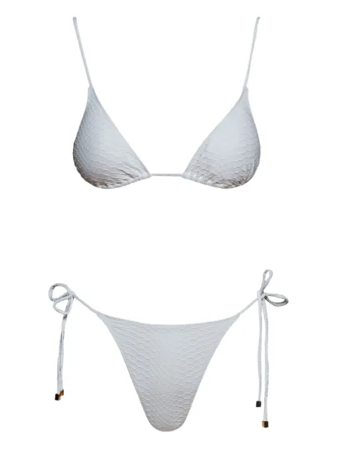 Noire Swimwear Nikki snakeskin-effect bikini set