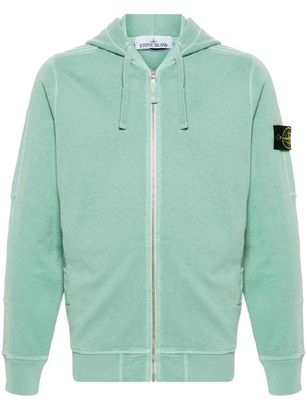 Stone Island Compass-badge Cotton Hoodie In Green