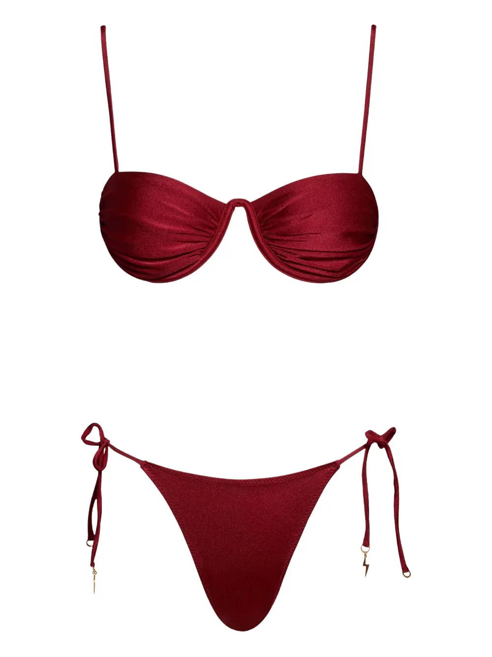 Noire Swimwear Monowire シャーリング ビキニ - レッド Noire Swimwear Monowire シャーリング ビキニ - レッド