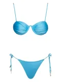 Noire Swimwear Monowire satin bikini set - Blue