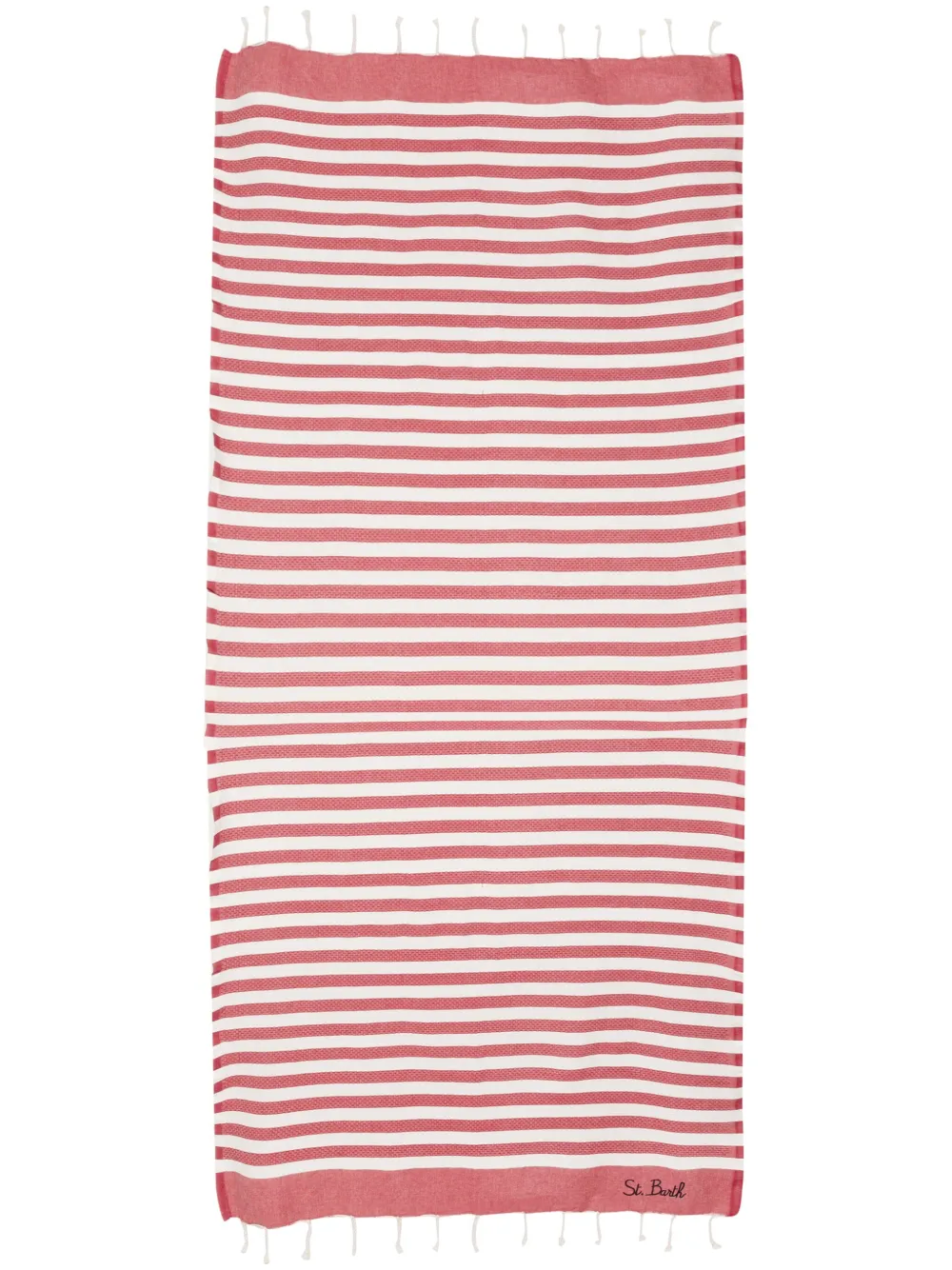 Shop Mc2 Saint Barth Classic Striped Beach Towel In White