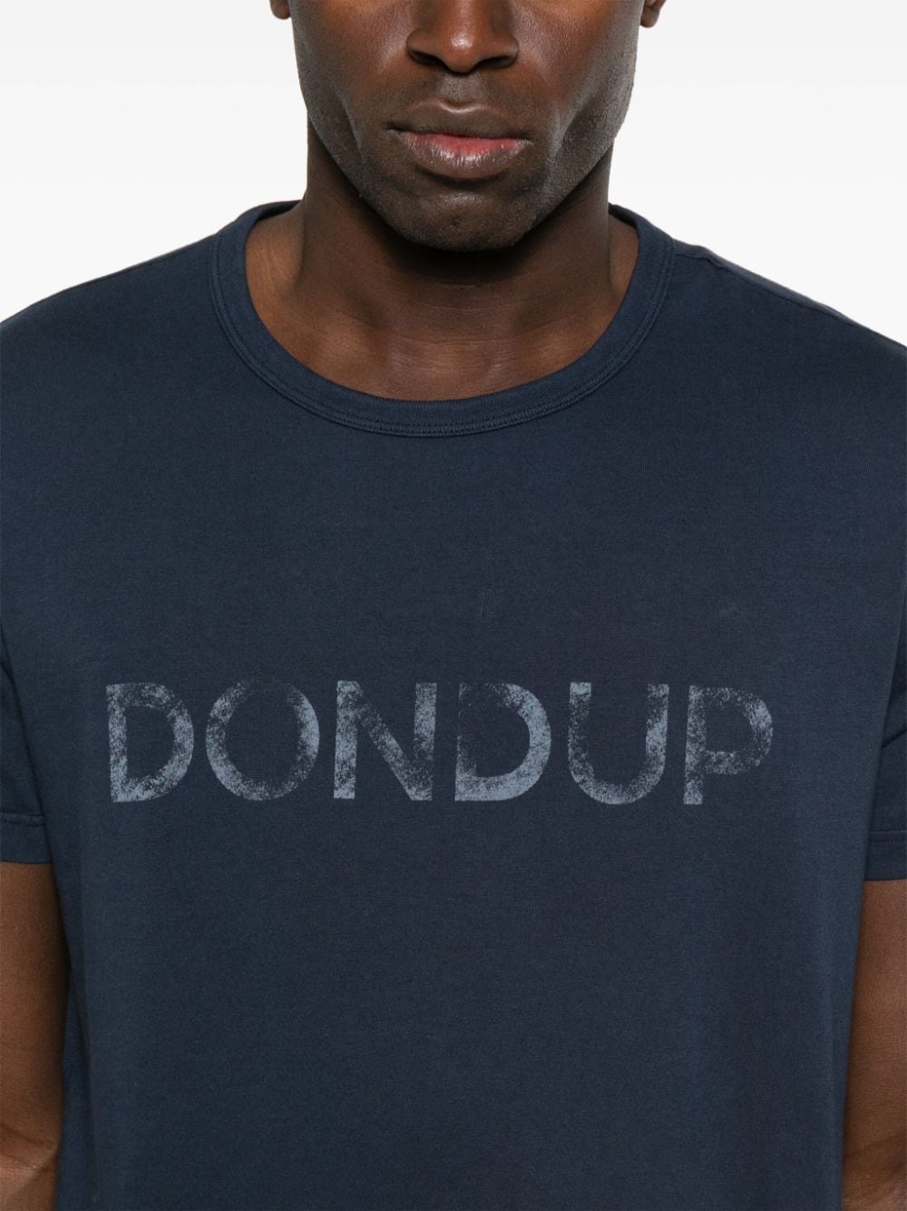 Shop Dondup Logo-print Cotton T-shirt In Blue