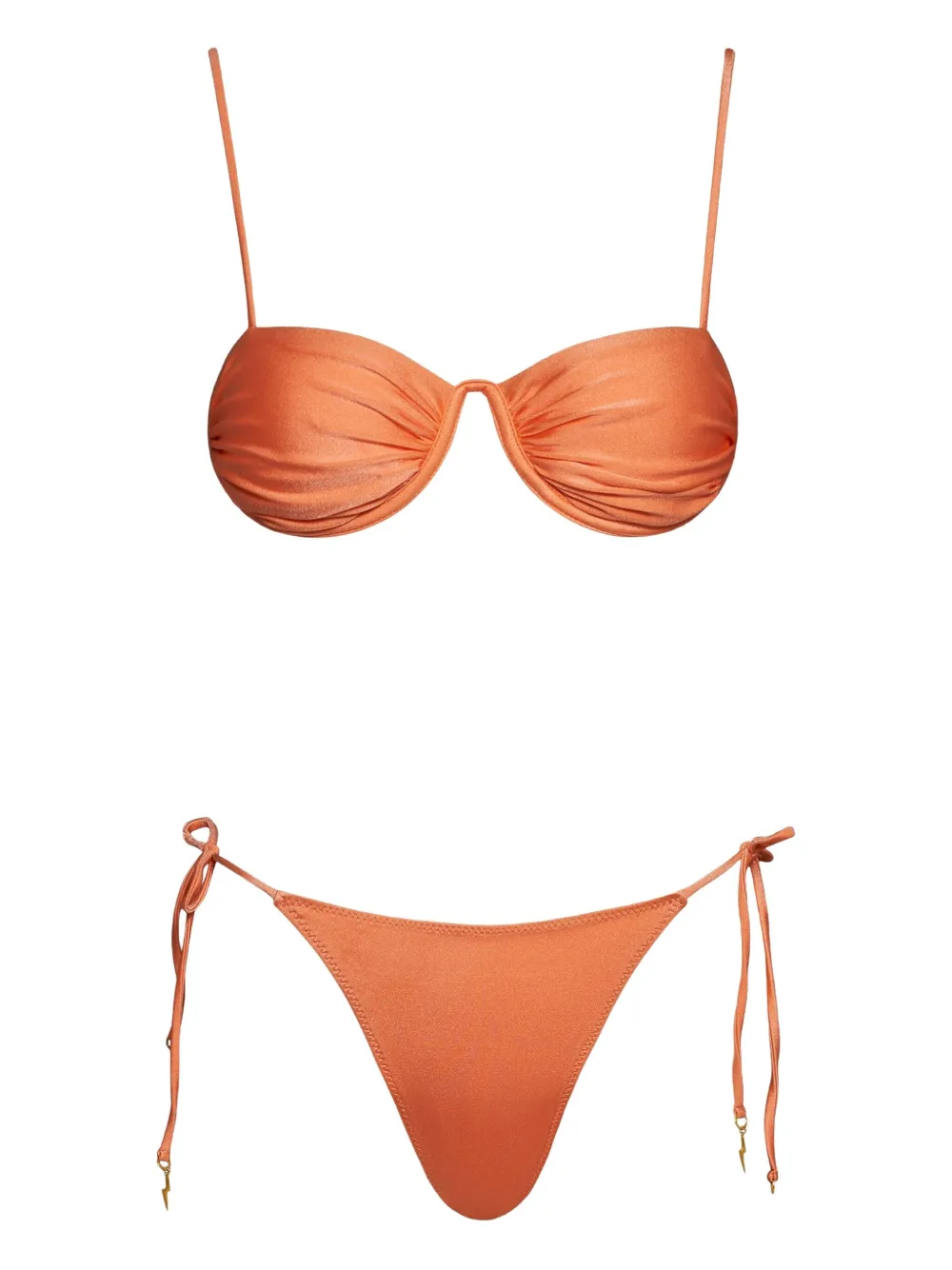 Noire Swimwear Monowire tie-fastening bikini | Orange | Image 1
