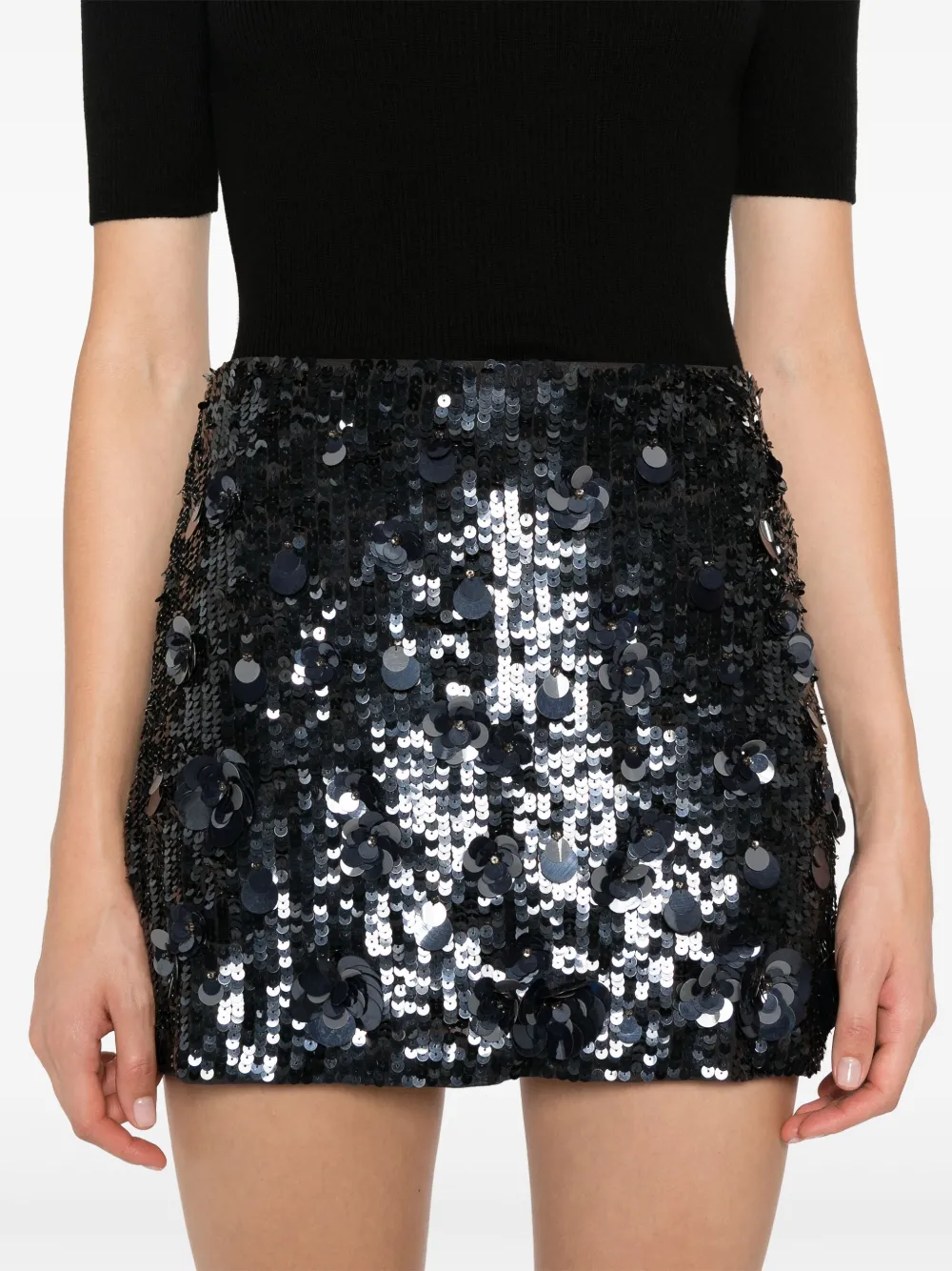 P.A.R.O.S.H. Mini-rok met pailletten Blauw
