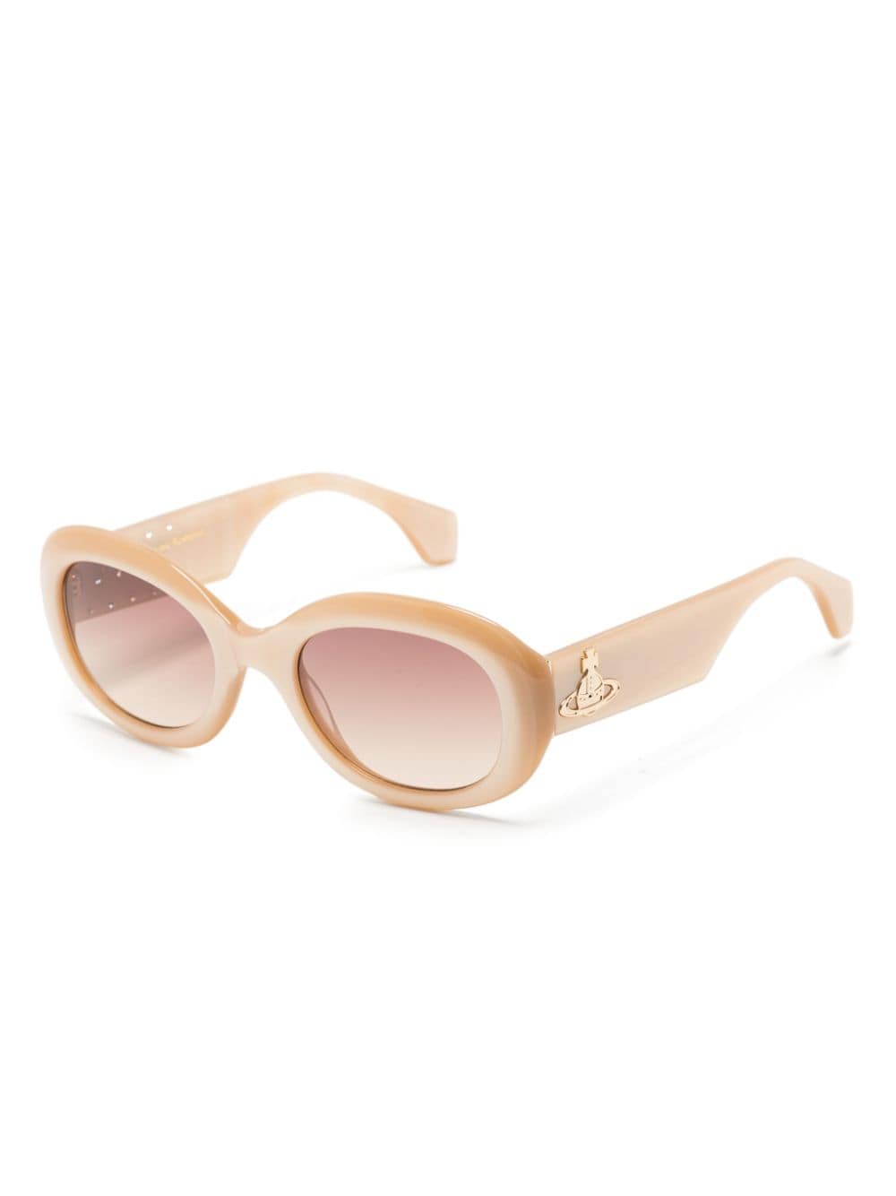 Shop Vivienne Westwood Vivienne Oval-frame Sunglasses In Neutrals