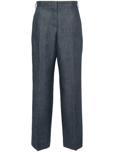 Palm Angels linen side-stripe straight-leg trousers