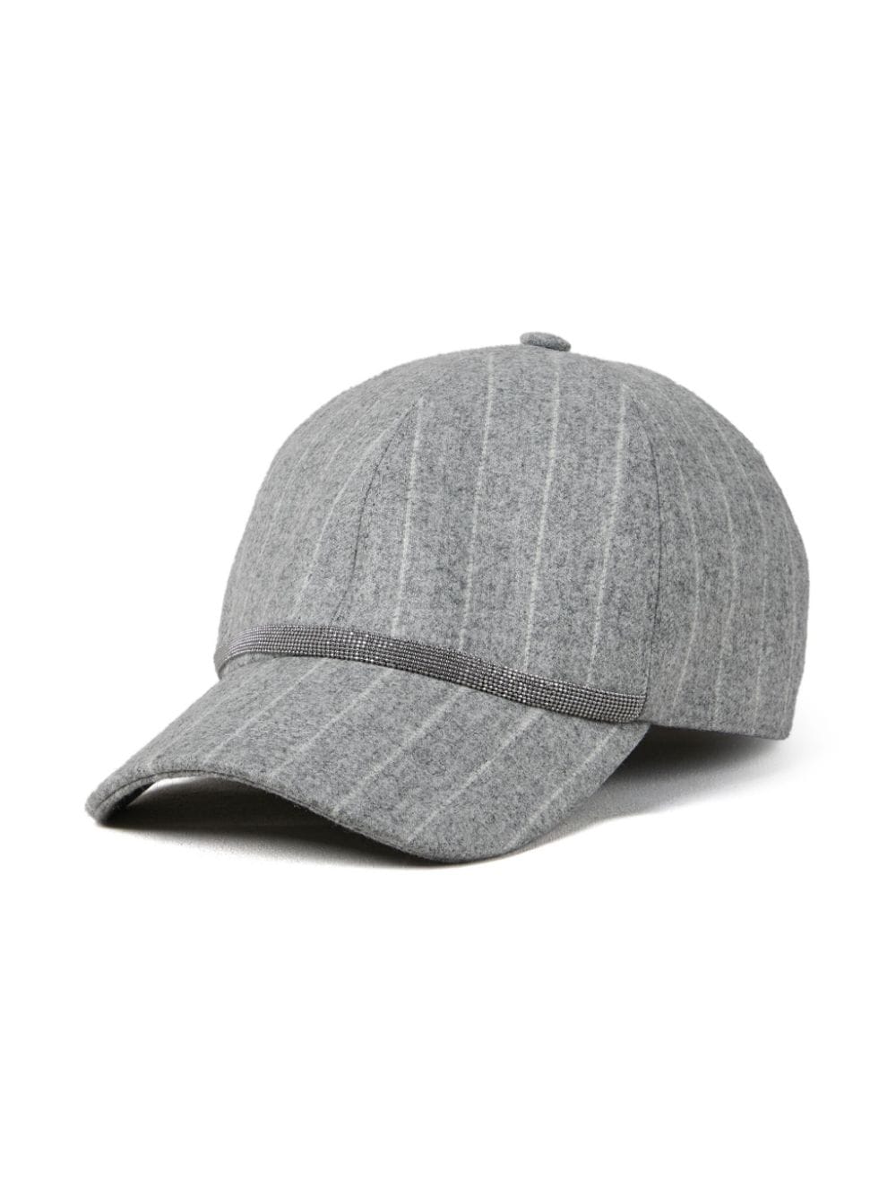 Shop Brunello Cucinelli Pinstripe-print Baseball Cap In Grey