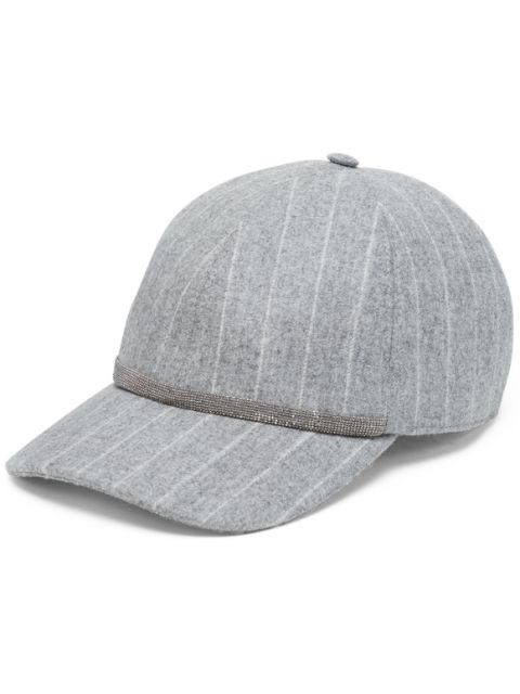 Brunello Cucinelli pinstripe-print baseball cap Women