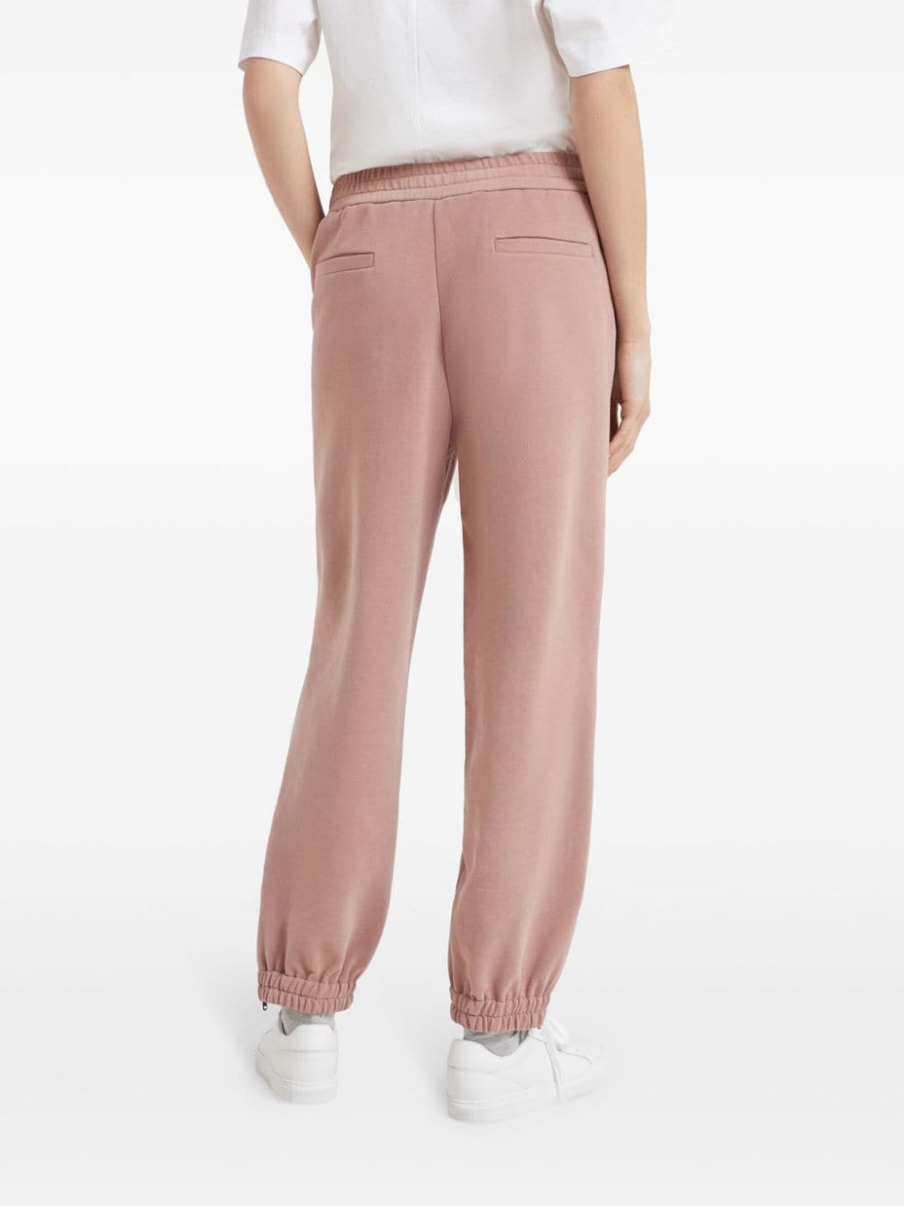 Shop Brunello Cucinelli Monili-detail Cotton Track Pants In Rosa