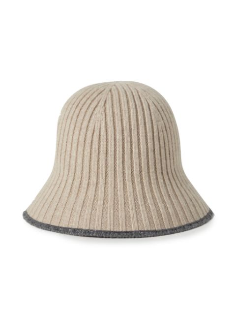 Brunello Cucinelli stripe-detail knitted bucket hat