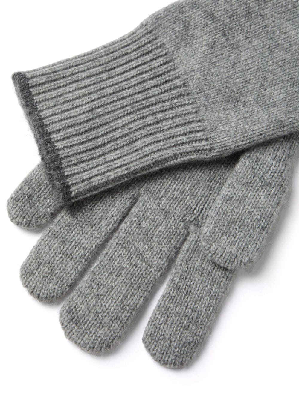 Brunello Cucinelli ribbed-knit cashmere gloves - Grijs