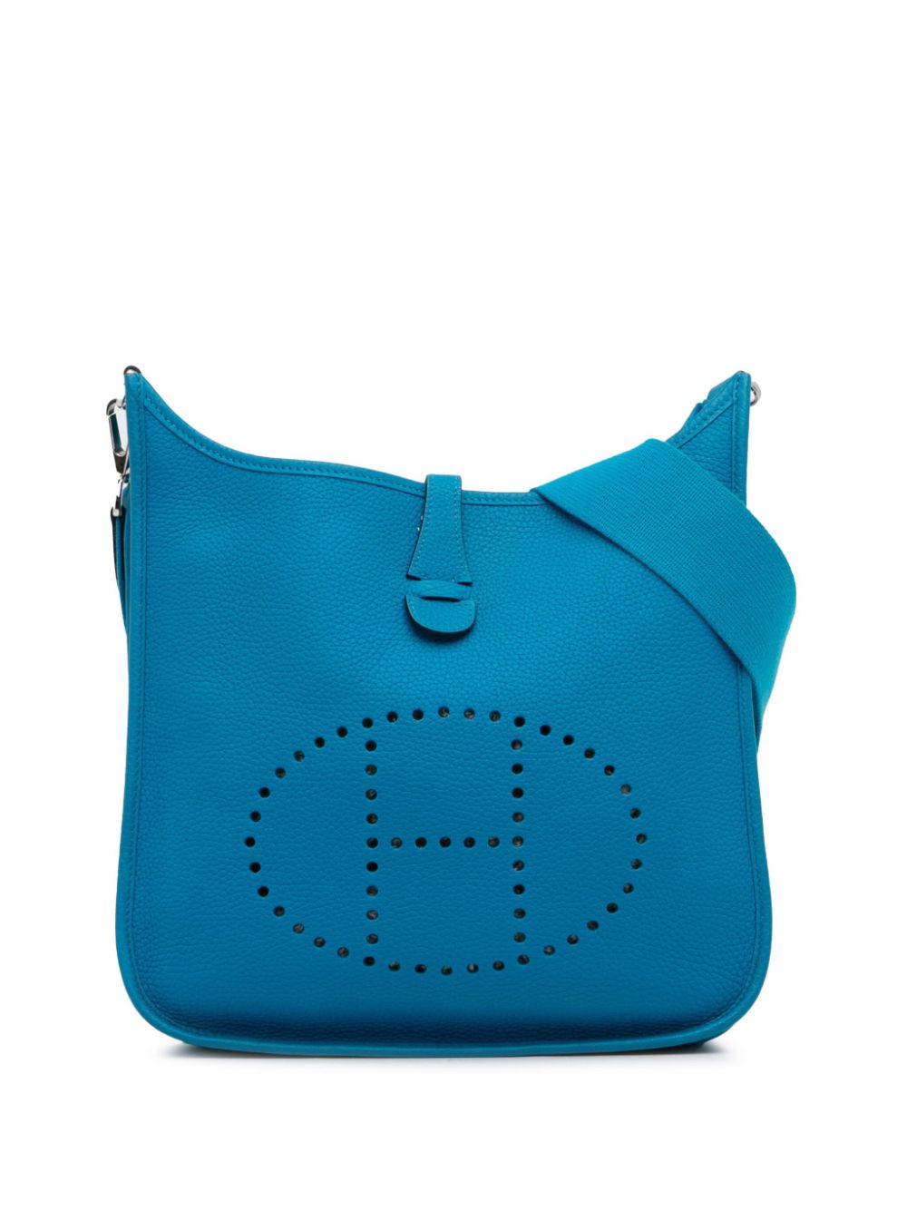 Pre-owned Hermes 2020 Clemence Evelyne Iii Pm Crossbody Bag In Blue