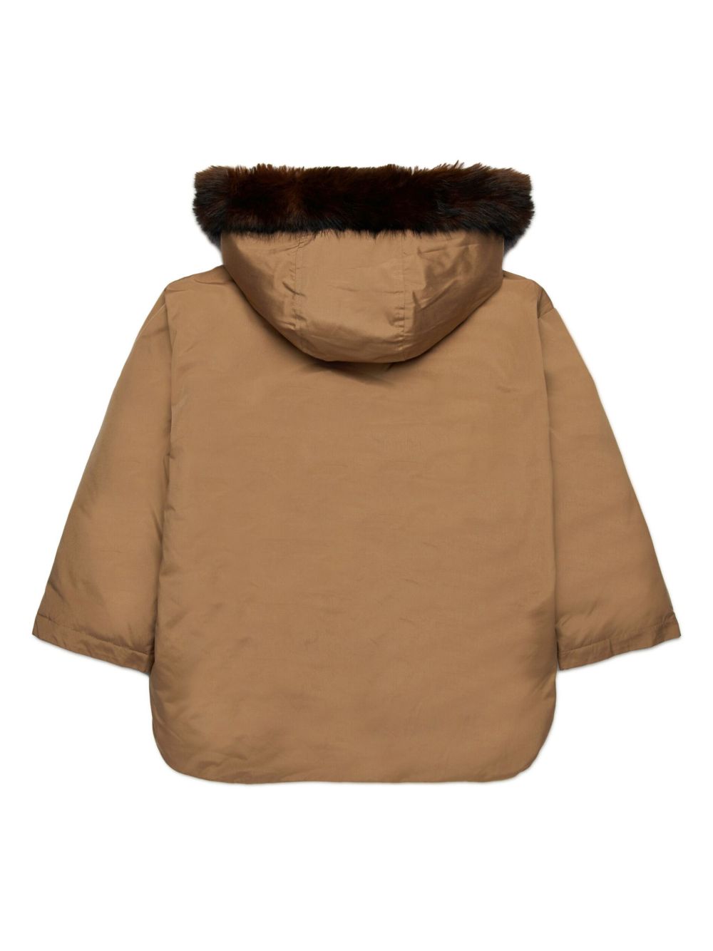 Nº21 Kids faux-fur hooded puffer coat - Brown