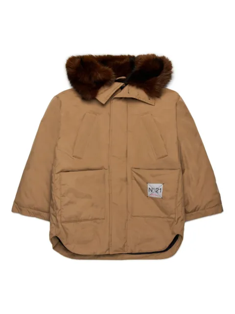 Nº21 Kids Piumino con bordo in pelliccia sintetica