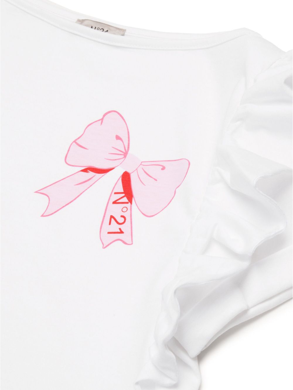 N°21 RUFFLE-DETAIL COTTON T-SHIRT