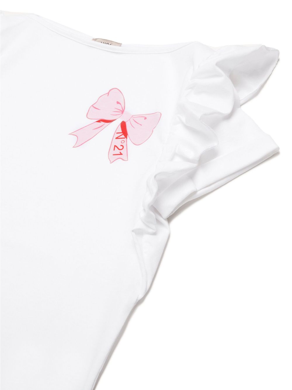 N°21 RUFFLE-DETAIL COTTON T-SHIRT