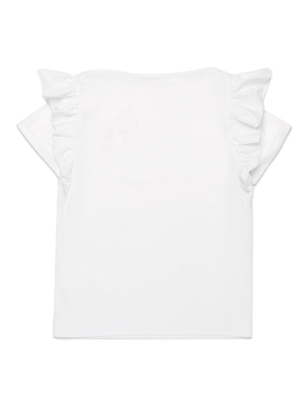 Nº21 Kids ruffle-detail cotton T-shirt - White