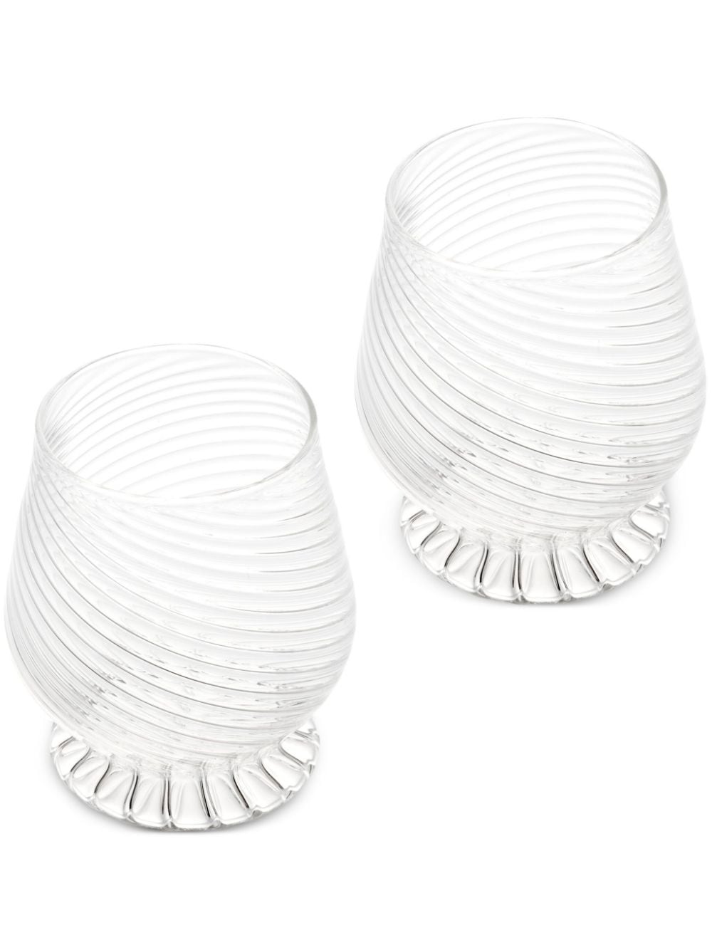 Christofle Tourbillon Water Goblets (set Of Two) In White